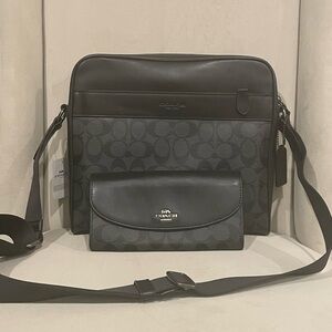 Coach Grey Black Satchel Bag